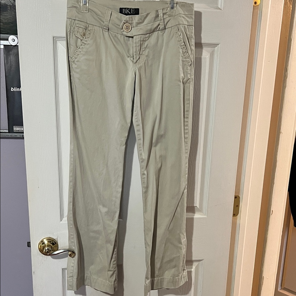 BKE Women's Beige Straight Leg Pants